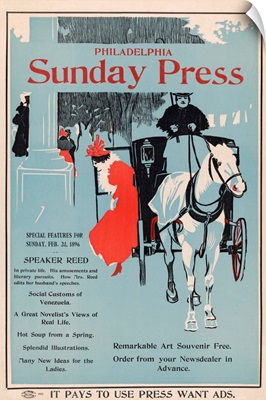 Advertisement for Philadelphia Sunday Press: February 2nd, 1896