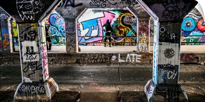 An Artist Paints The Walls Of The Krog Street Tunnel In Atlanta, Georgia