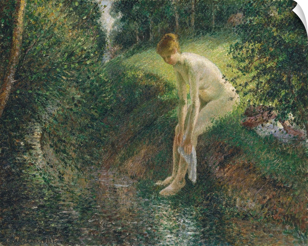 In summer 1893 Pissarro wrote his son Lucien that he was planning a series of canvases of nude peasant women bathing, even...