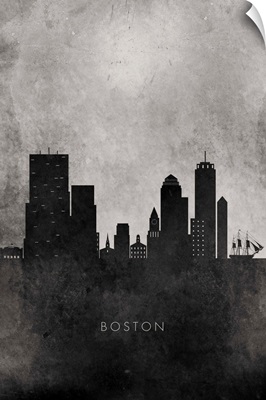 Black and White Minimalist Boston Skyline