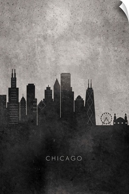 Black and White Minimalist Chicago Skyline