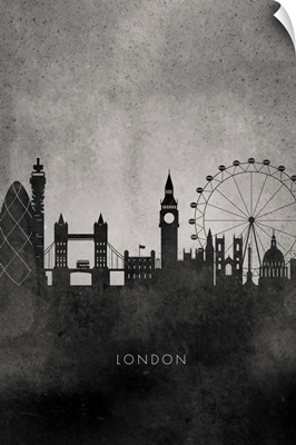 Black and White Minimalist London Skyline