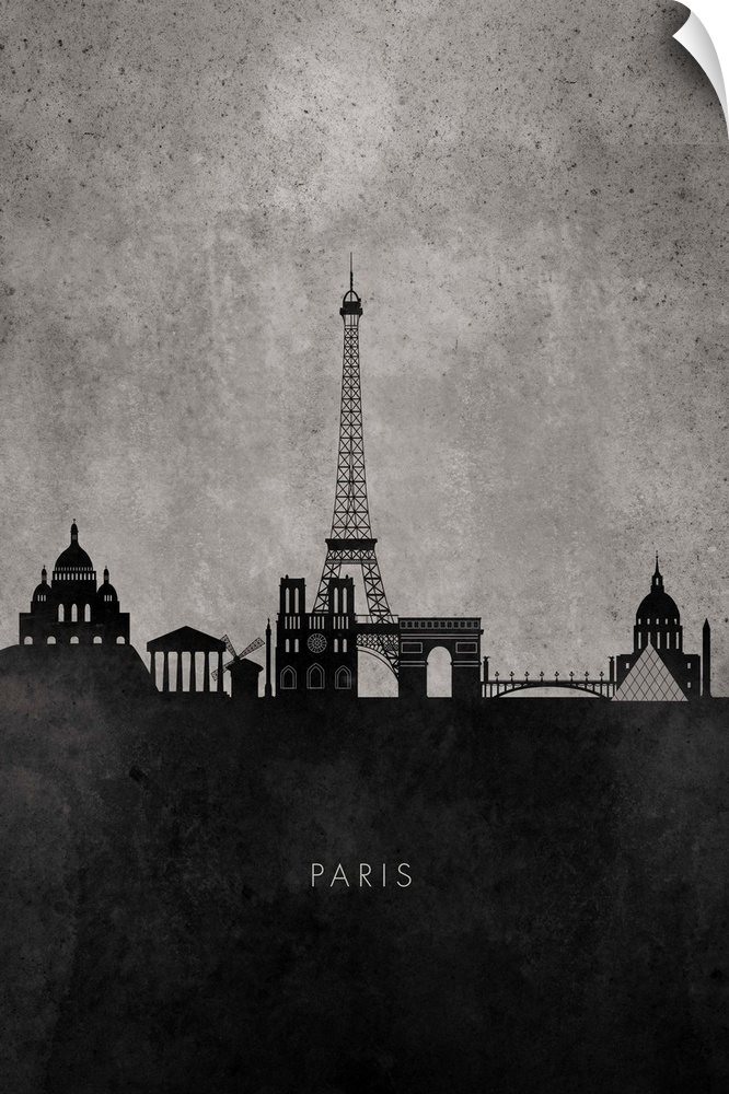 Skyline silhouette of Paris