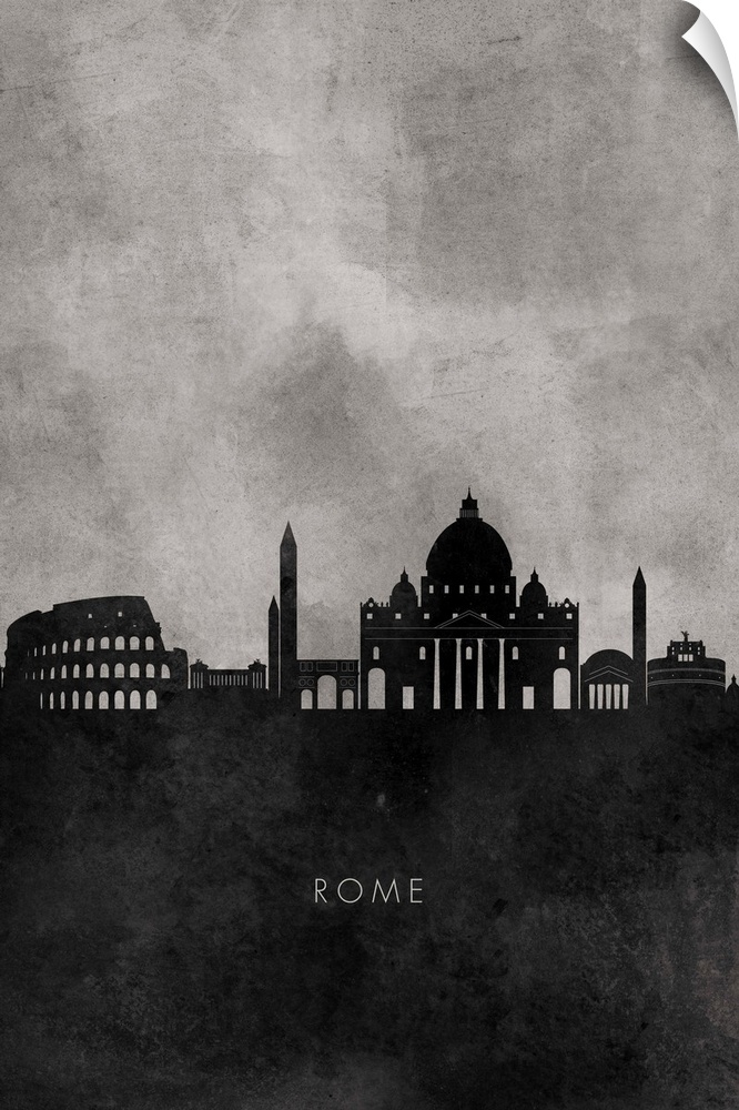 Skyline silhouette of Rome