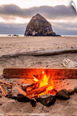 Bonfire at Haystack Rock, Cannon Beach, Oregon