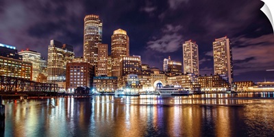 Boston City Skyline at Night