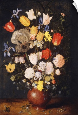 Bouquet Of Flowers In An Earthenware Vase