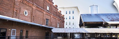 Brick facade of a factory building, American Tobacco Historic District, Durham, NC