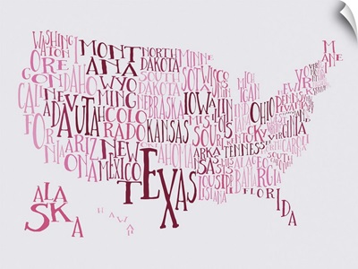 Bubble Gum US Typography Map