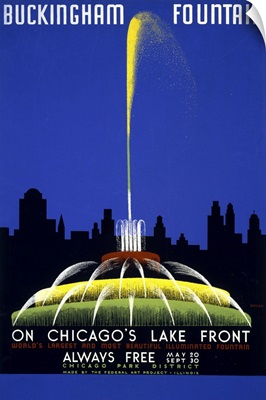 Buckingham Fountain on Chicago's Lake Front - WPA Poster