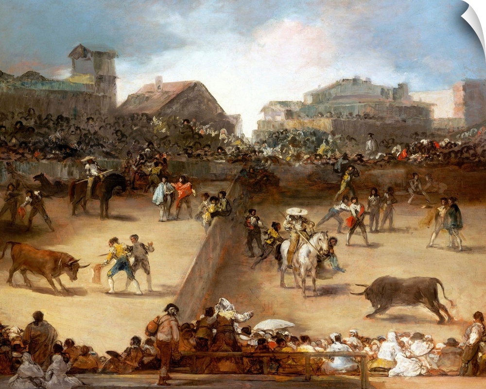 Goya treated the theme of bullfighting in a number of paintings, in a celebrated series of prints-the?Tauromaquia, publish...