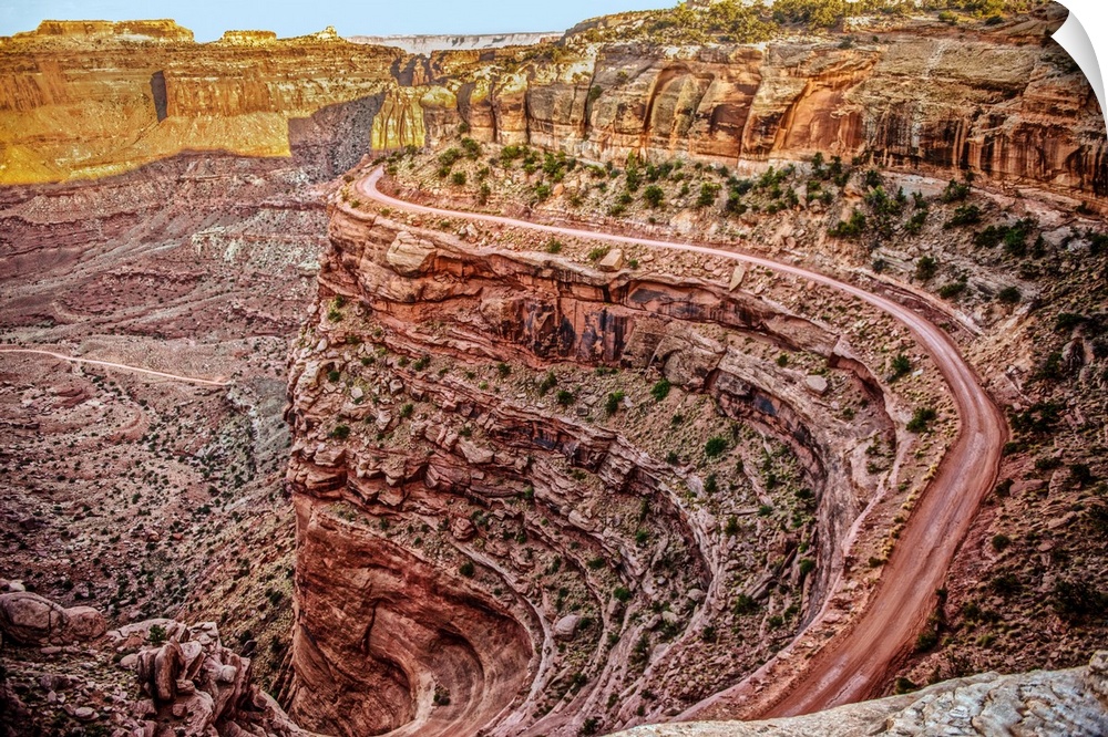 View of a rocky canyon surface at Canyonlands National Park in Utah.