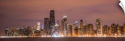 Chicago City Skyline at Dusk
