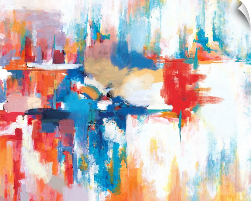 A contemporary abstract painting using horizontal arrangement of colors.