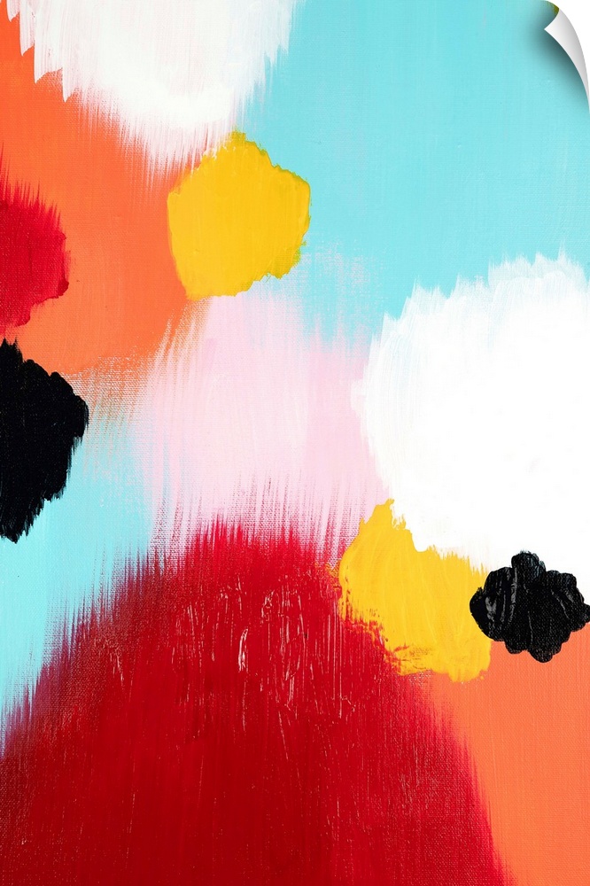 Abstract painting of soft, large circles in bright colors.