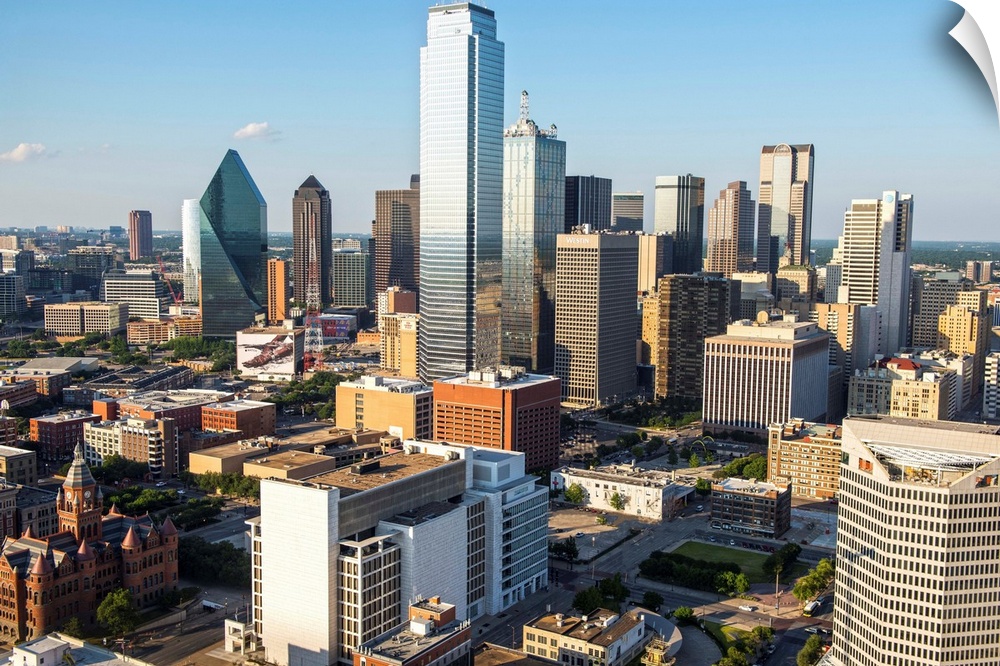 An aerial view of the city of Dallas Texas.