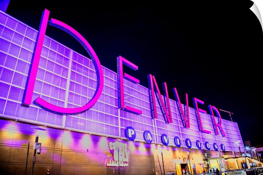 Photo of Denver Pavilions neon sign, Colorado.
