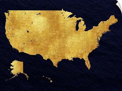 Gold Foil US Map