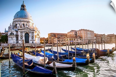 Gondolas in Front of Santa Maria della Salute, Venice, Italy, Europe