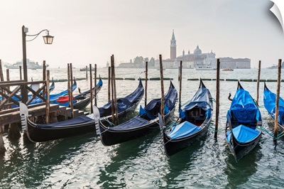 Gondolas in Front of St. Mark's Square (Piazza San Marco), Venice, Italy