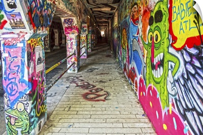 Graffiti-filled walls of the Krog Street Tunnel in Atlanta, Georgia