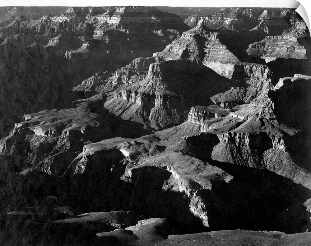 Grand Canyon, close in panorama looking down toward peak formations.