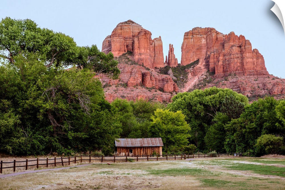 Ground view of Cathedral Rock in Sedona, Arizona.