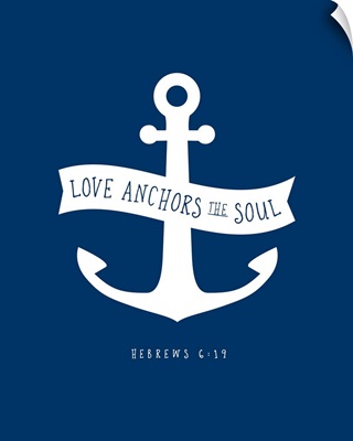 Hebrews 6:19 - Scripture Art in White and Navy