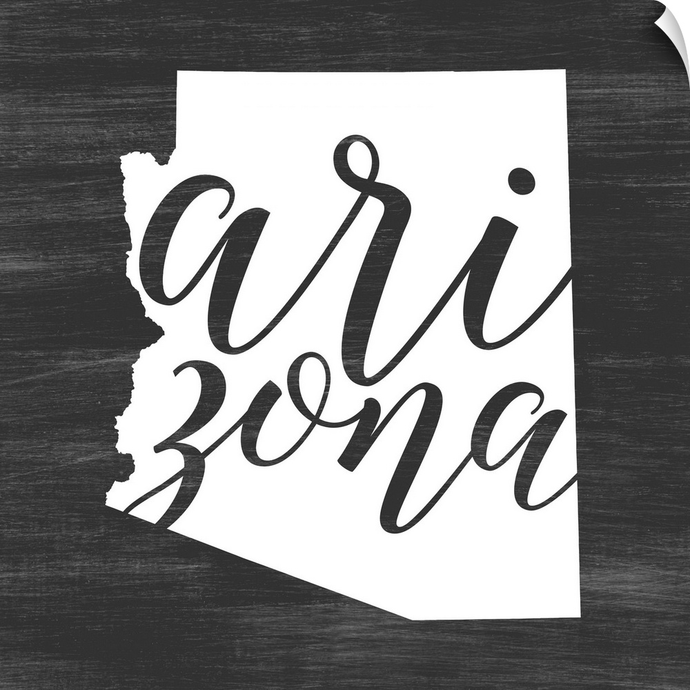 Arizona state outline typography artwork.