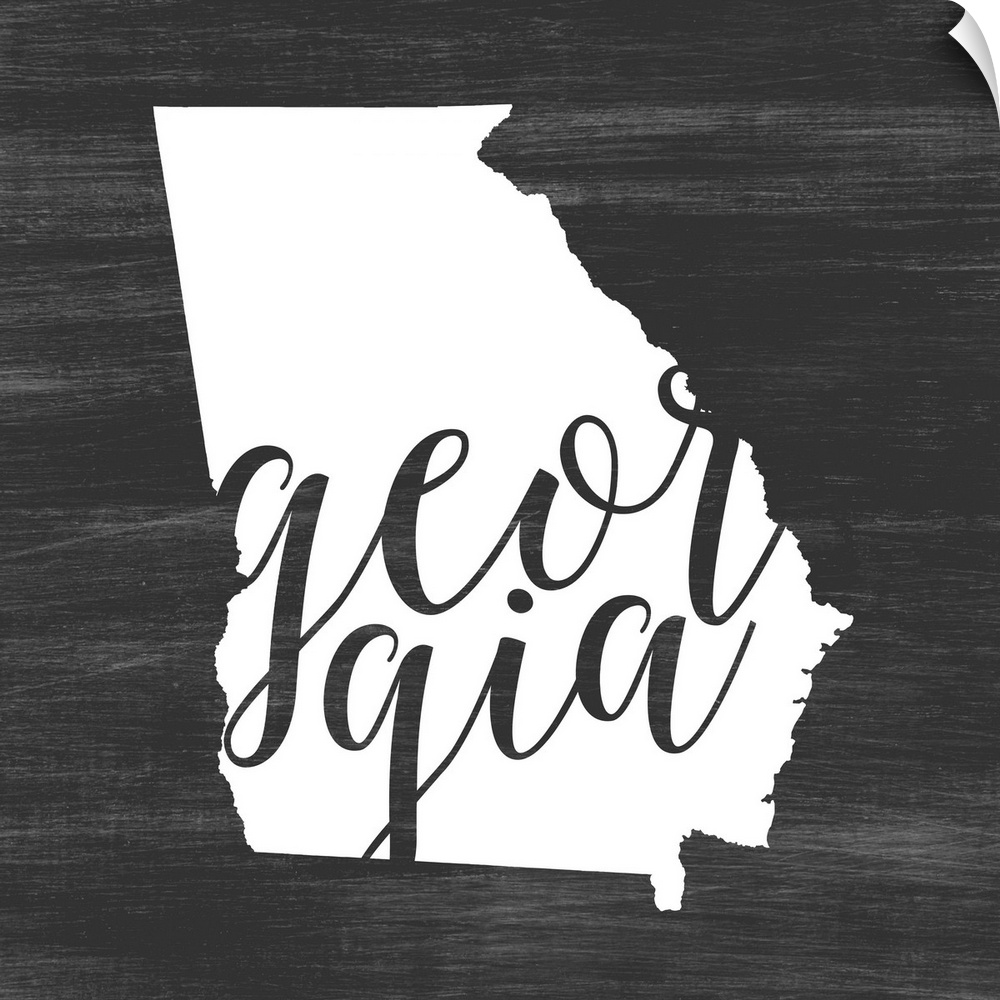 Georgia state outline typography artwork.