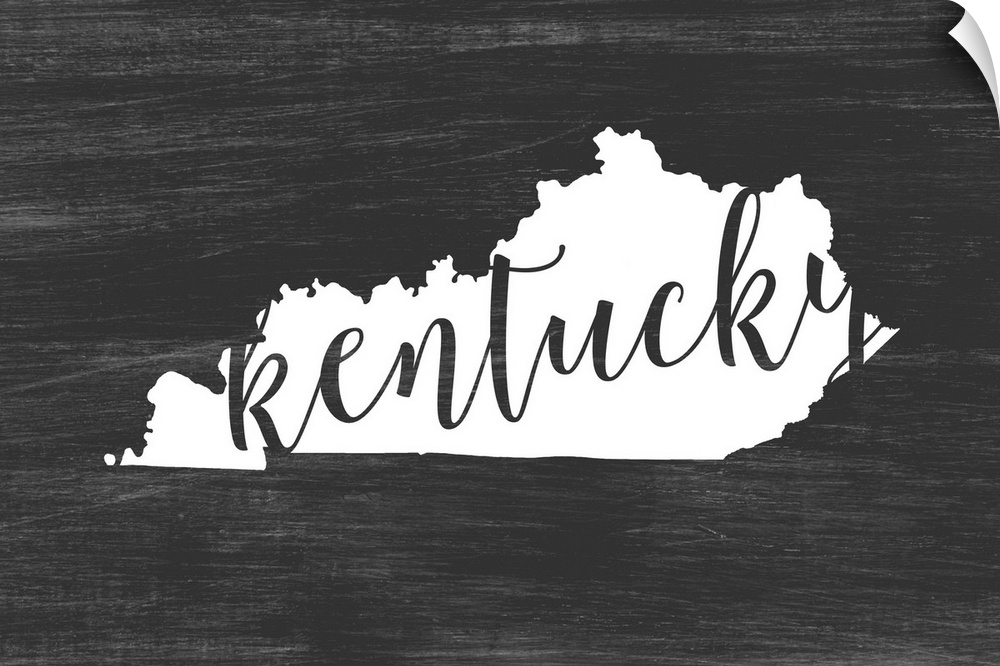 Kentucky state outline typography artwork.