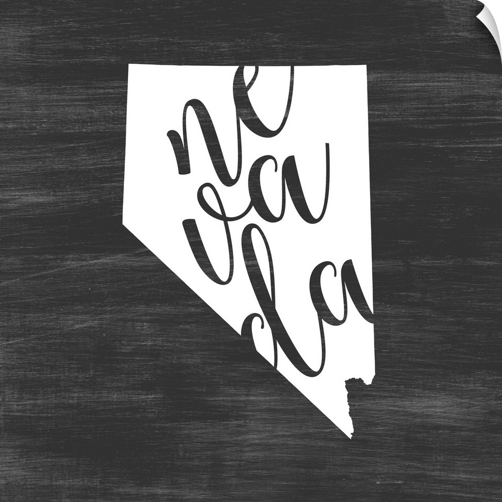 Nevada state outline typography artwork.