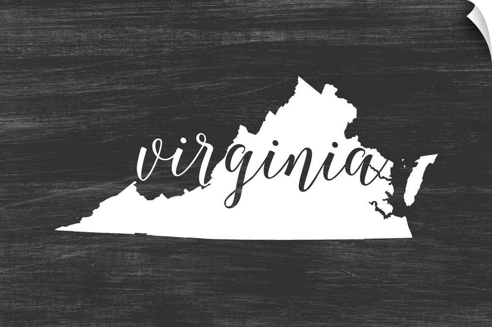 Virginia state outline typography artwork.