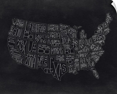 Homemade Chalk Map Of The United States