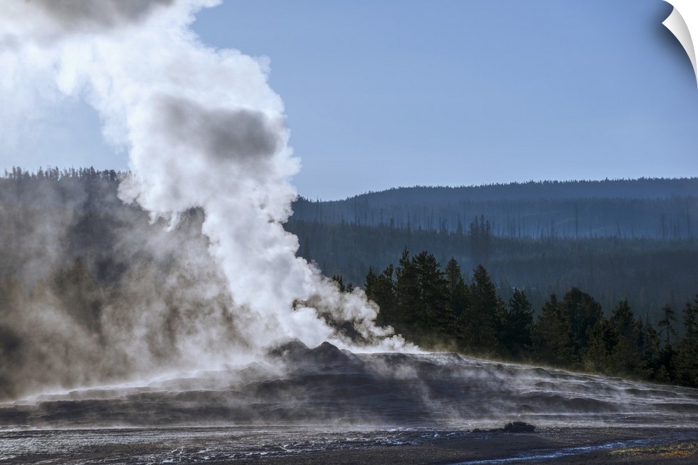 Steam coming off of the hot springs at Yellowstone National Park.