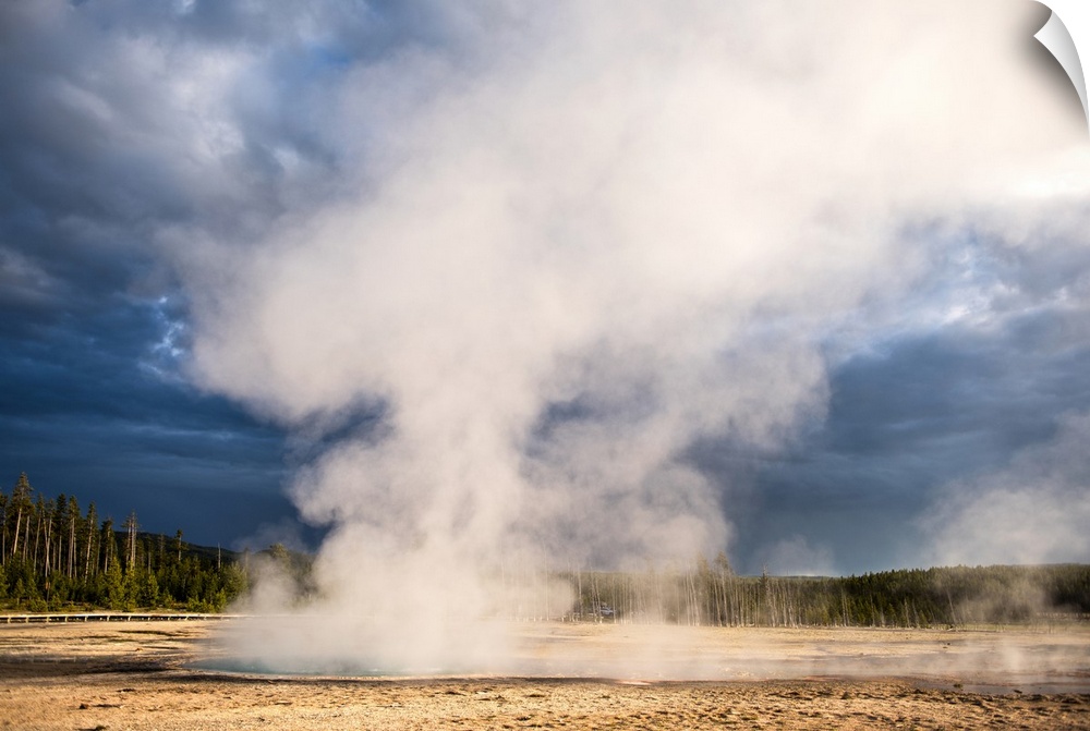 Steam rolling off of the hot springs at Yellowstone National Park.