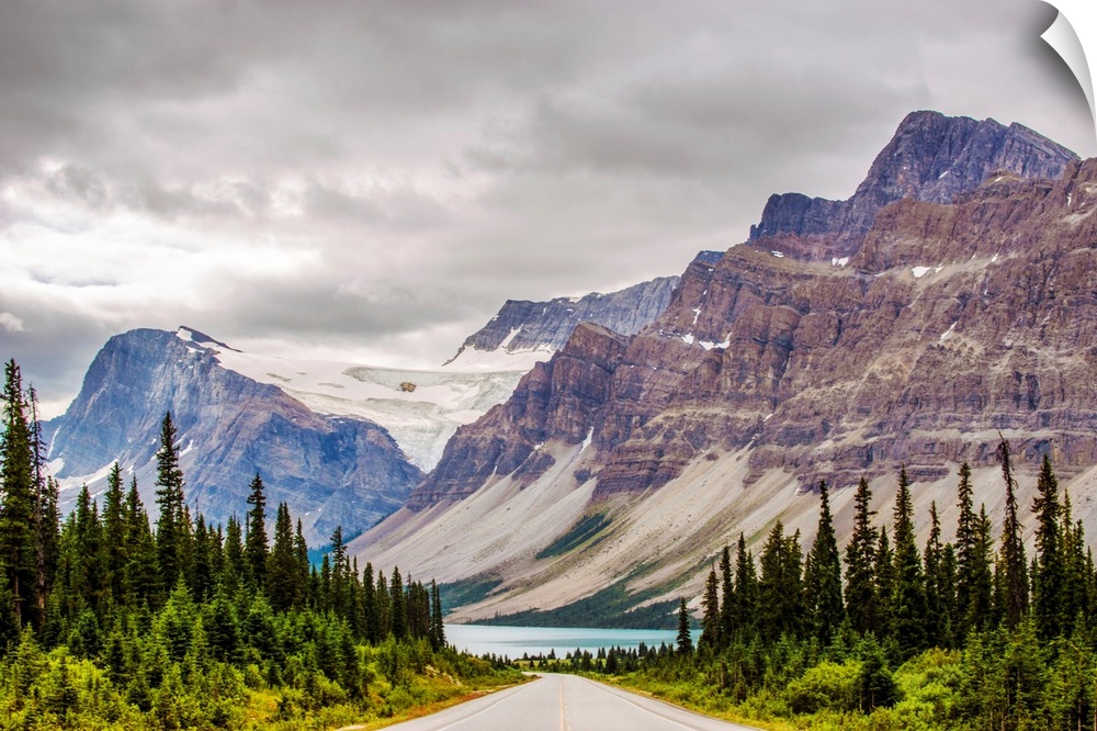 View of Crowfoot mountain from Icefiels Parkway in Banff National Park, Alberta, Canada.