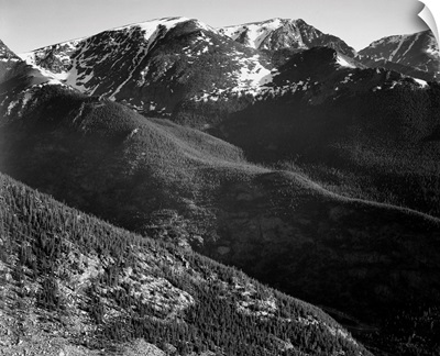 In Rocky Mountain National Park, Panorama Of Hills And Mountains