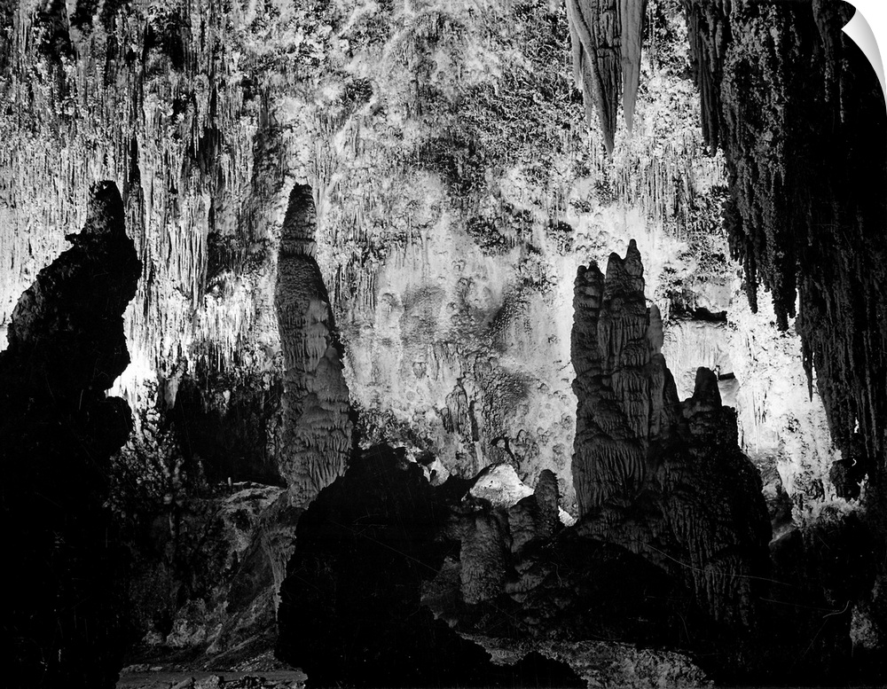 "In the Queen's Chamber, stalagmites and stalactites.