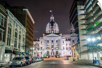 Indiana State House at Night