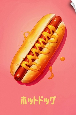 Japanese Hotdog Graphic Illustration