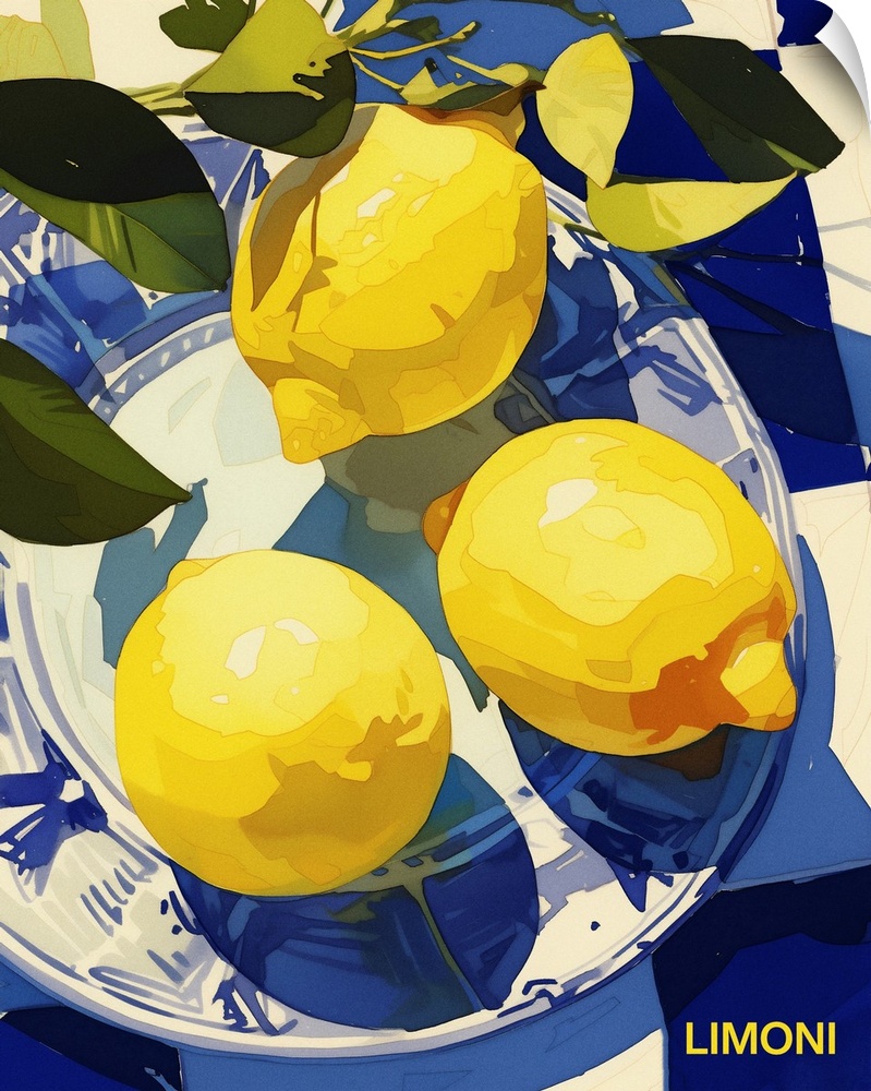Limoni Lemons - Retro Food Advertising Poster