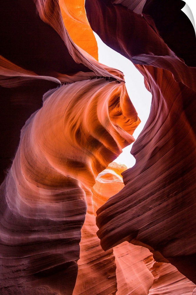 Photograph of the sandstone walls at the Lower Antelope Canyon in Arizona.
