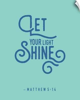 Matthew 5:14 - Scripture Art in Blue and Teal