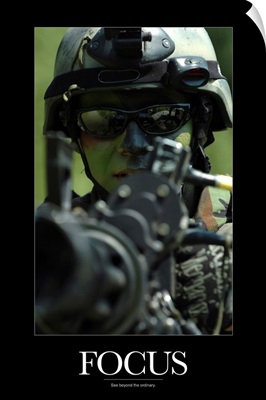 Military Poster: A Special Warfare Combatant-craft Crewman mans a GAU-17 minigun