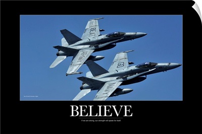 Military Poster: Two F/A-18C Hornets in flight