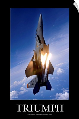 Motivational Poster: An F-15E Strike Eagle pops flares