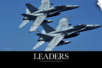 Motivational Poster: Two F/A-18C Hornets in flight
