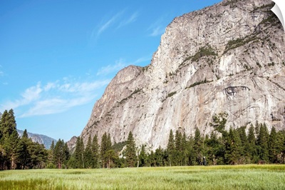 Mountain Landscape, View From Valley Floor, Yosemite National Park, California