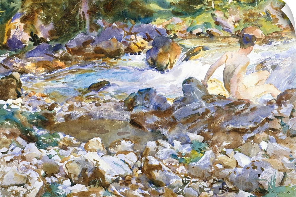 Mountain Stream is one of Sargent's most dazzling images based on the theme of flowing water. This exhibition watercolor, ...